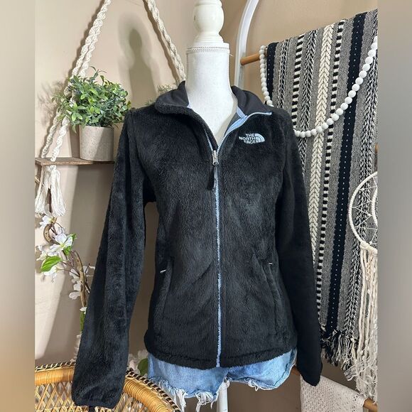 The North Face Black/Lavender Purple Plush Fleece Fuzzy Zip Up Jacket - Picture 6 of 11